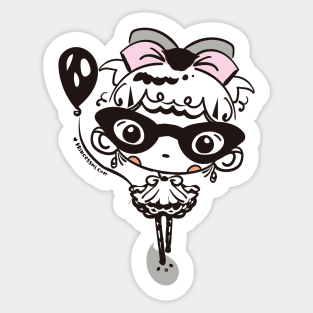 cute halloween whimsical cute girl illustration Sticker